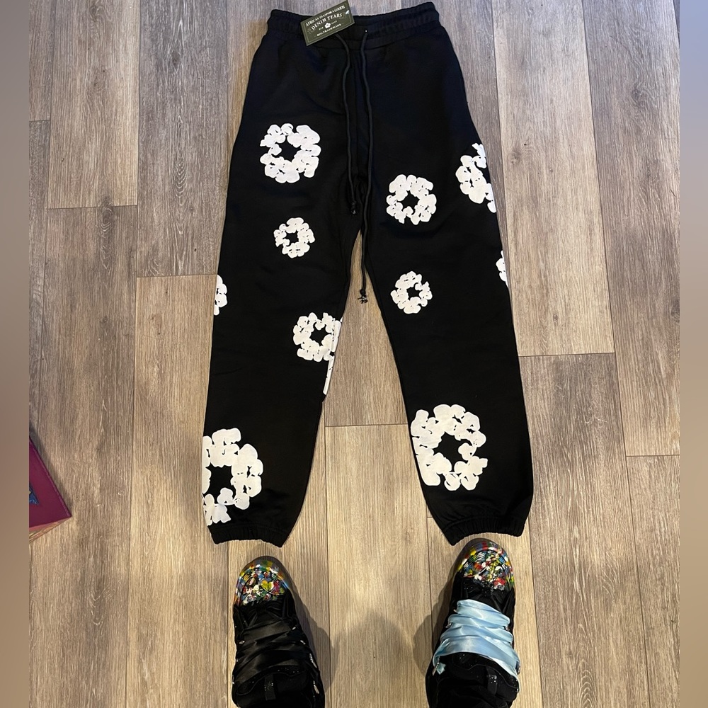 Black Denim Tear Sweatpants